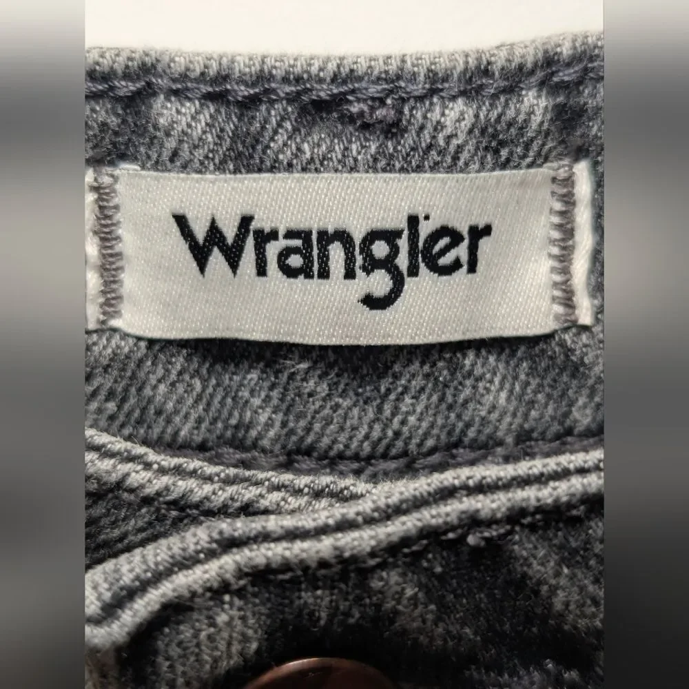 Wrangler Wanderer 622 High Rise Flare Jeans NWT 27x34 Tall Heart Patch Grey - Picture 5 of 16